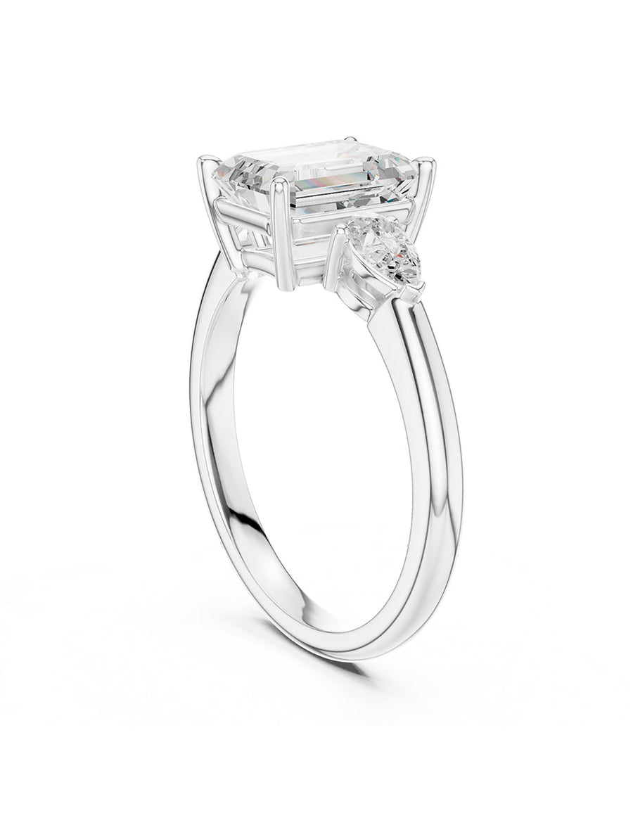 Anillo de compromiso - tres piedras - AMORE514-EM-LG