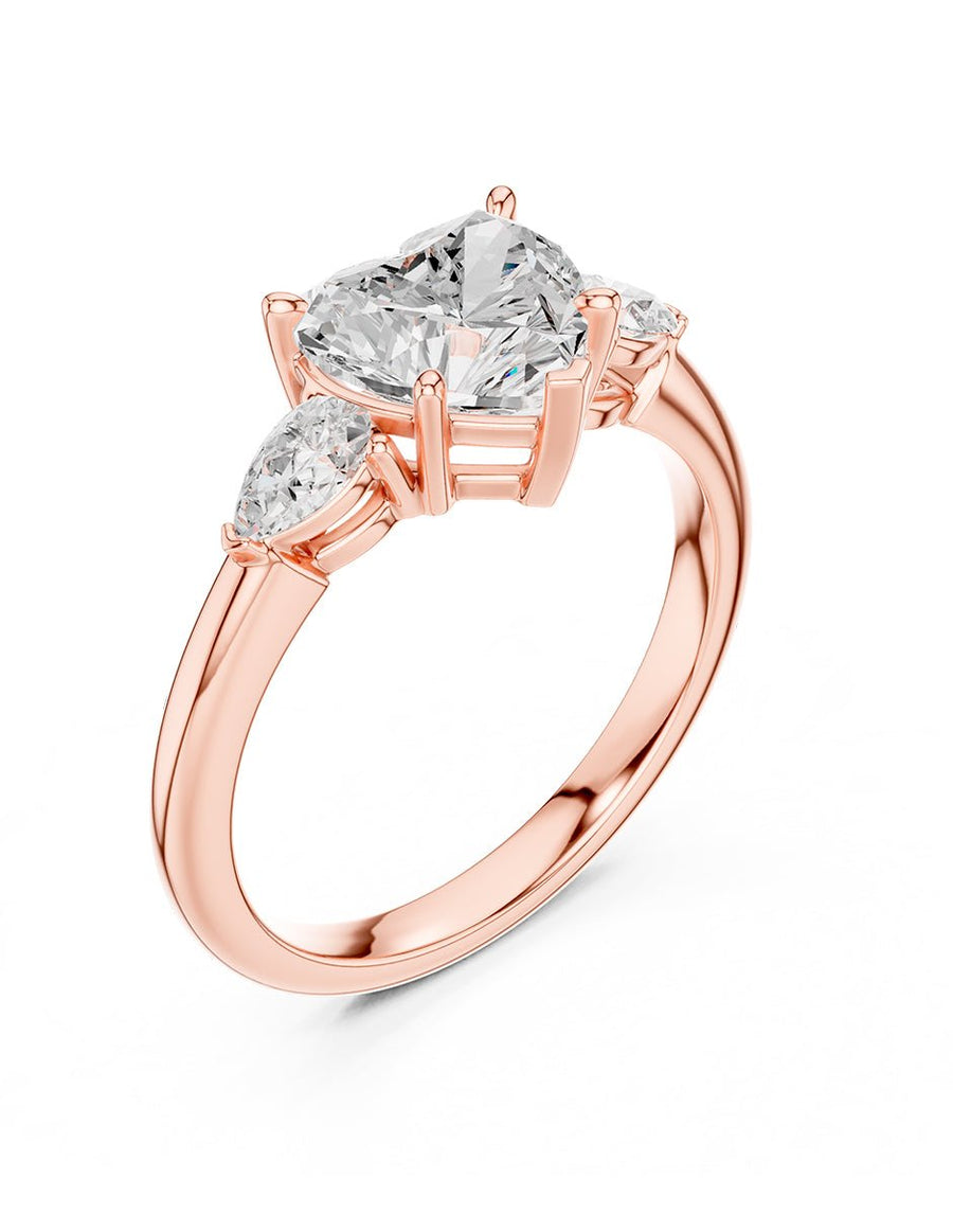 Anillo de compromiso - tres piedras - AMORE514-HE-LG
