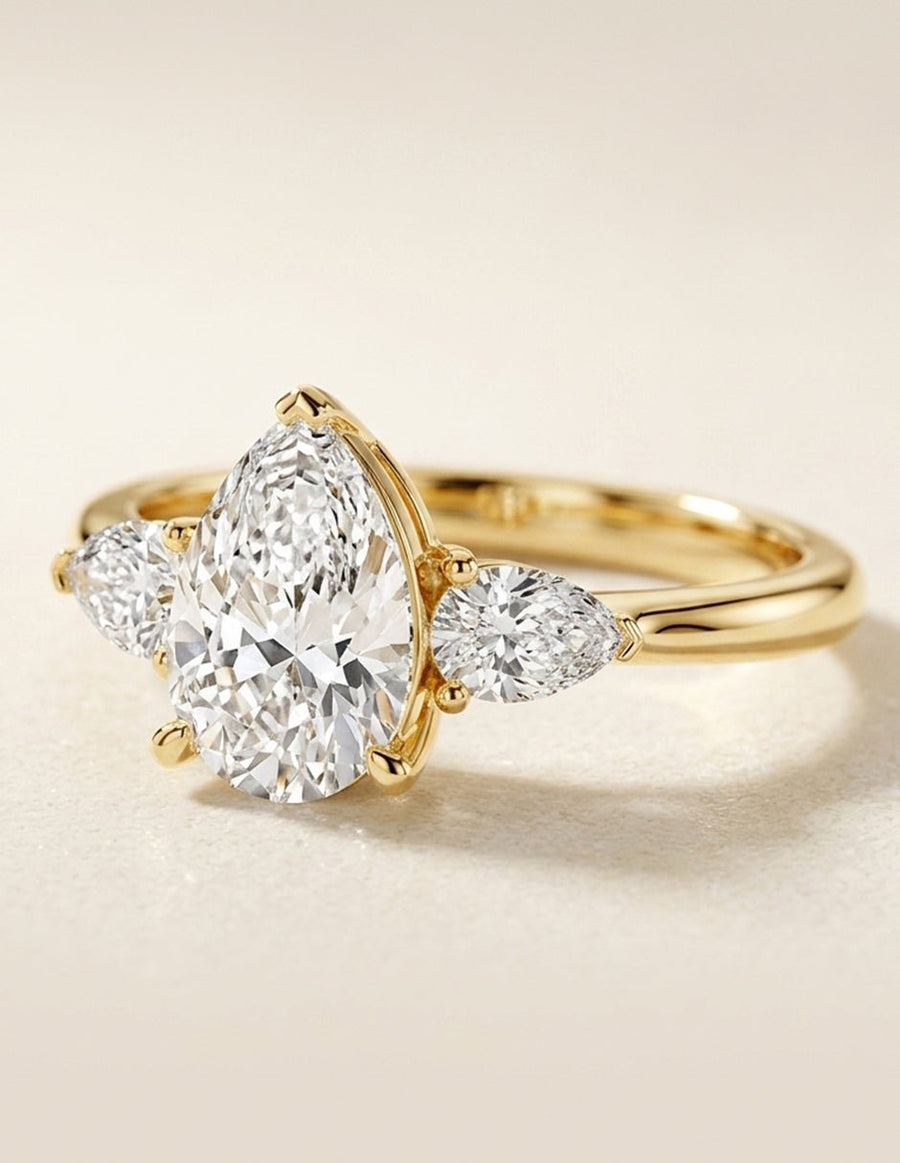 Anillo de compromiso - tres piedras - AMORE514-PE-LG