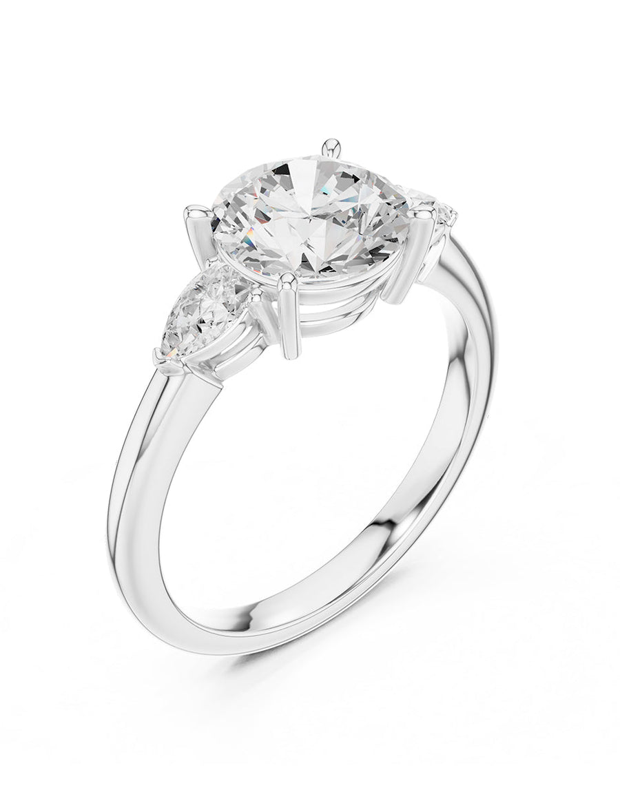 Anillo de compromiso - tres piedras - AMORE514-RD-LG