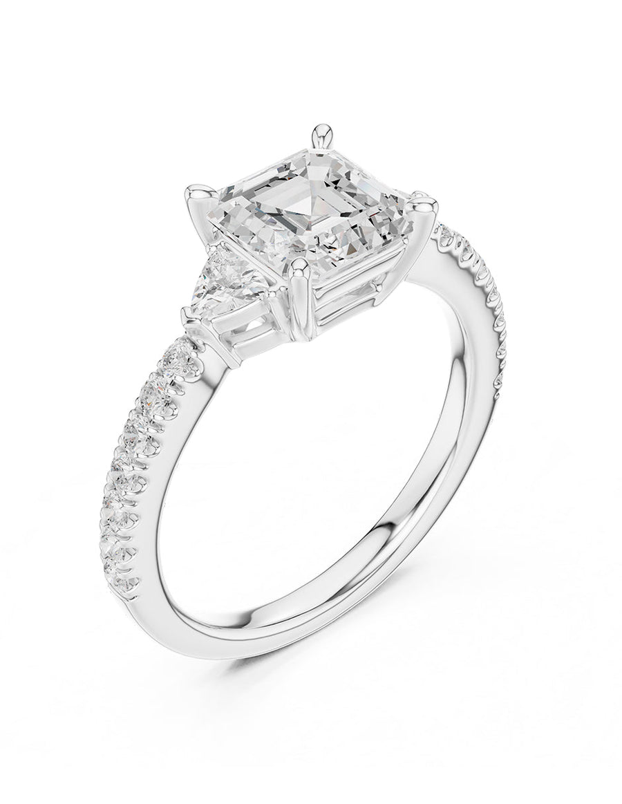 Anillo de compromiso - tres piedras - AMORE515-AS-LG