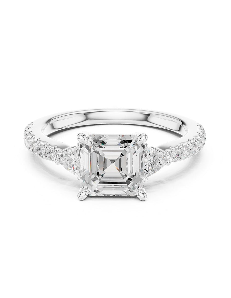 Anillo de compromiso - tres piedras - AMORE515-AS-LG