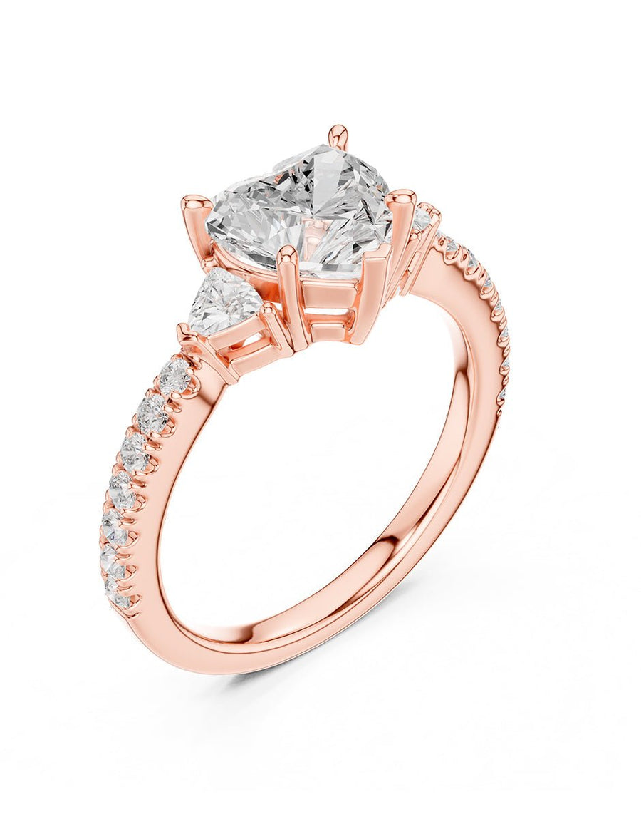 Anillo de compromiso - tres piedras - AMORE515-HE-LG