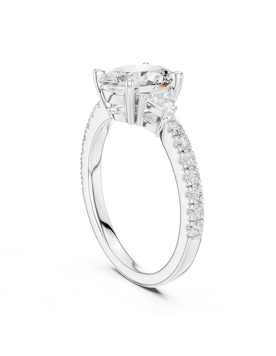 Anillo de compromiso - tres piedras - AMORE515-OV-LG