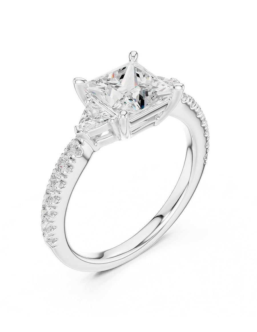 Anillo de compromiso - tres piedras - AMORE515-PR-LG