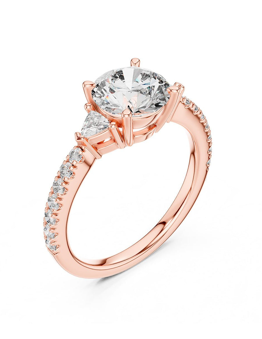 Anillo de compromiso - tres piedras - AMORE515-RD-LG