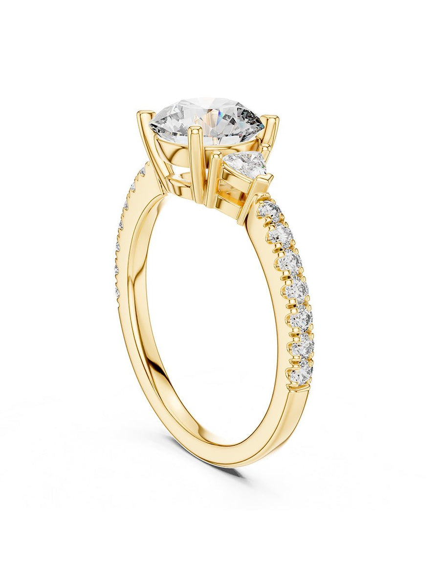 Anillo de compromiso - tres piedras - AMORE515-RD-LG