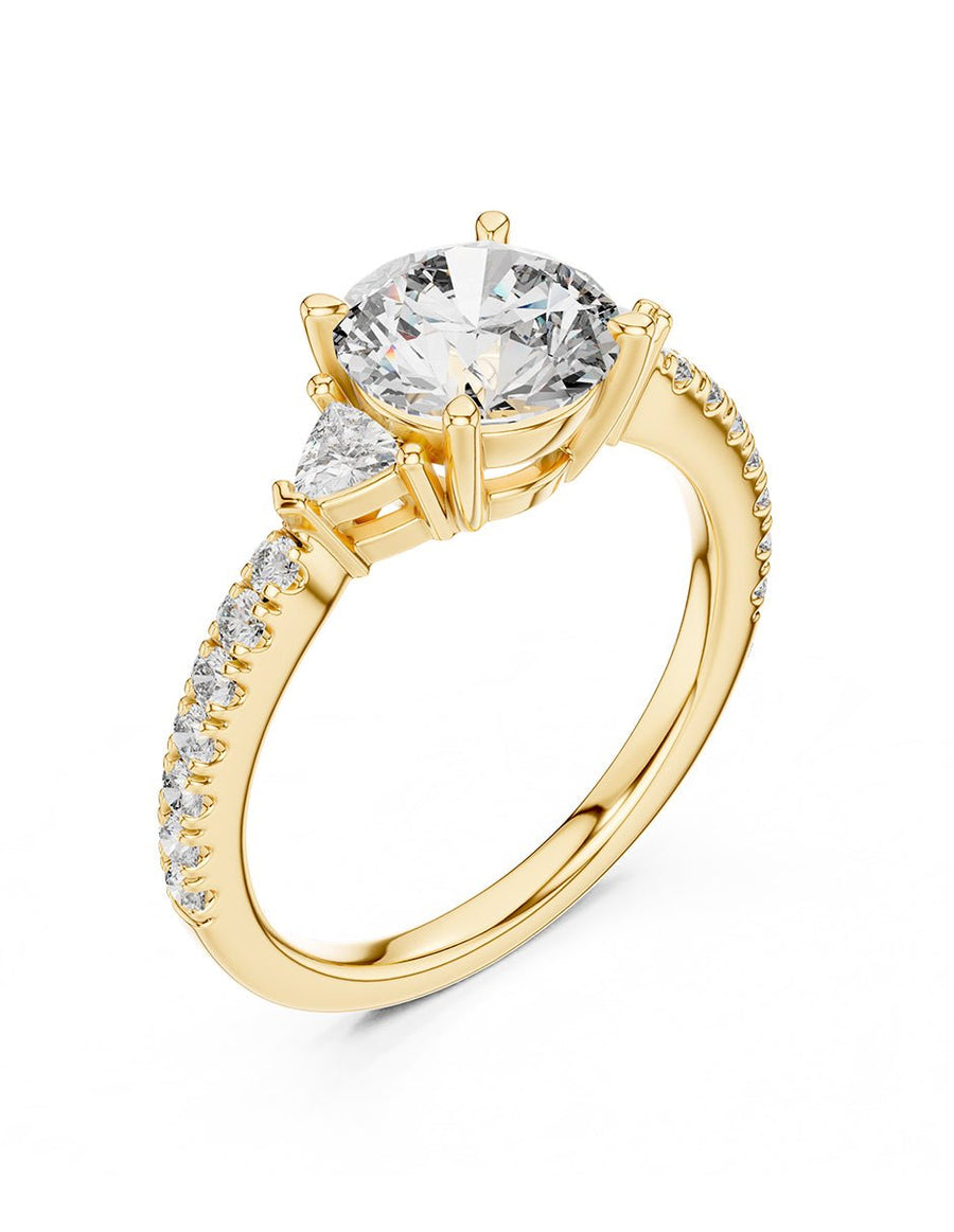Anillo de compromiso - tres piedras - AMORE515-RD-LG