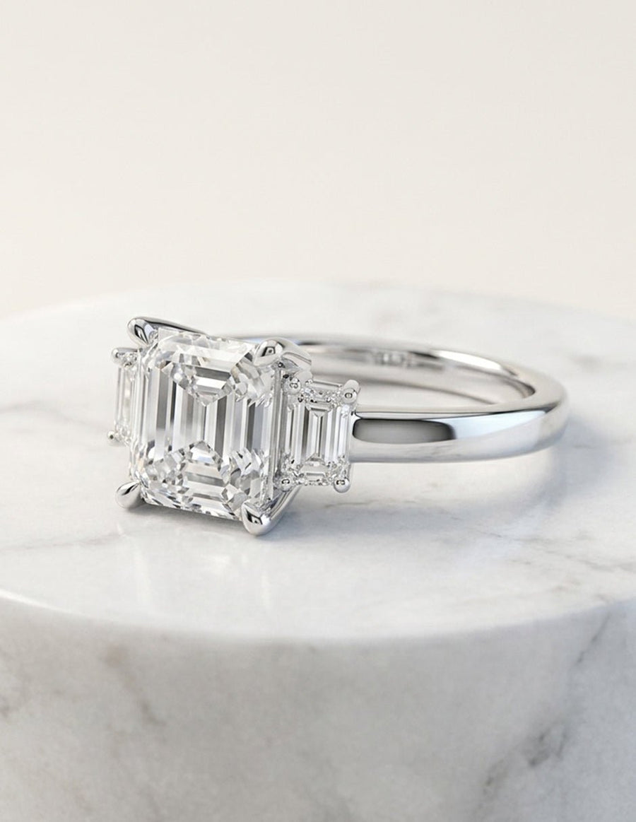 Anillo de compromiso - tres piedras - AMORE516-AS-LG
