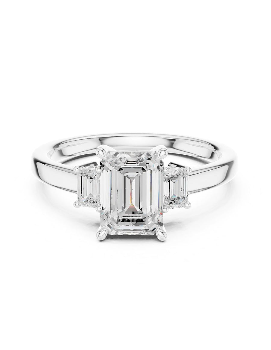 Anillo de compromiso - tres piedras - AMORE516-EM-LG