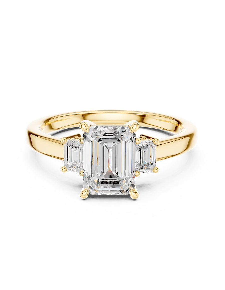 Anillo de compromiso - tres piedras - AMORE516-EM-LG
