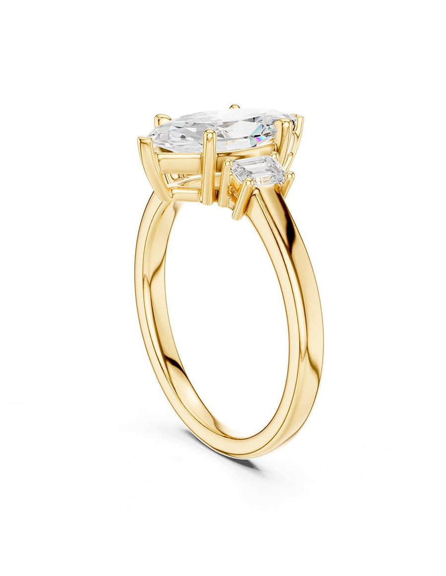 Anillo de compromiso - tres piedras - AMORE516-MQ-LG