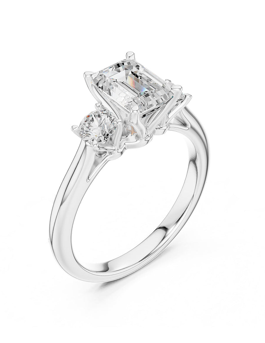 Anillo de compromiso - tres piedras - AMORE517-EM-LG