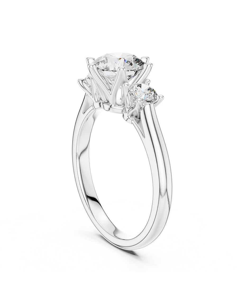 Anillo de compromiso - tres piedras - AMORE517-RD-LG