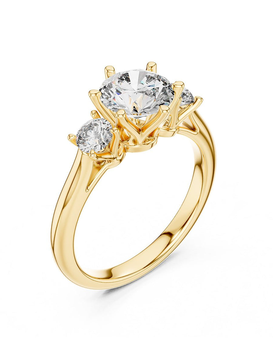 Anillo de compromiso - tres piedras - AMORE517-RD-LG