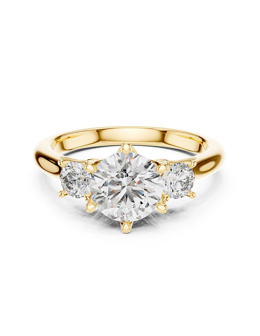 Anillo de compromiso - tres piedras - AMORE517-RD-LG