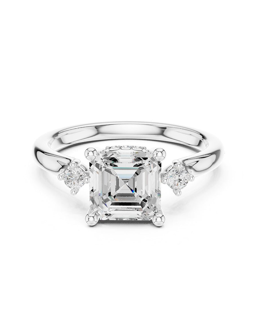 Anillo de compromiso - tres piedras - AMORE518-AS-LG
