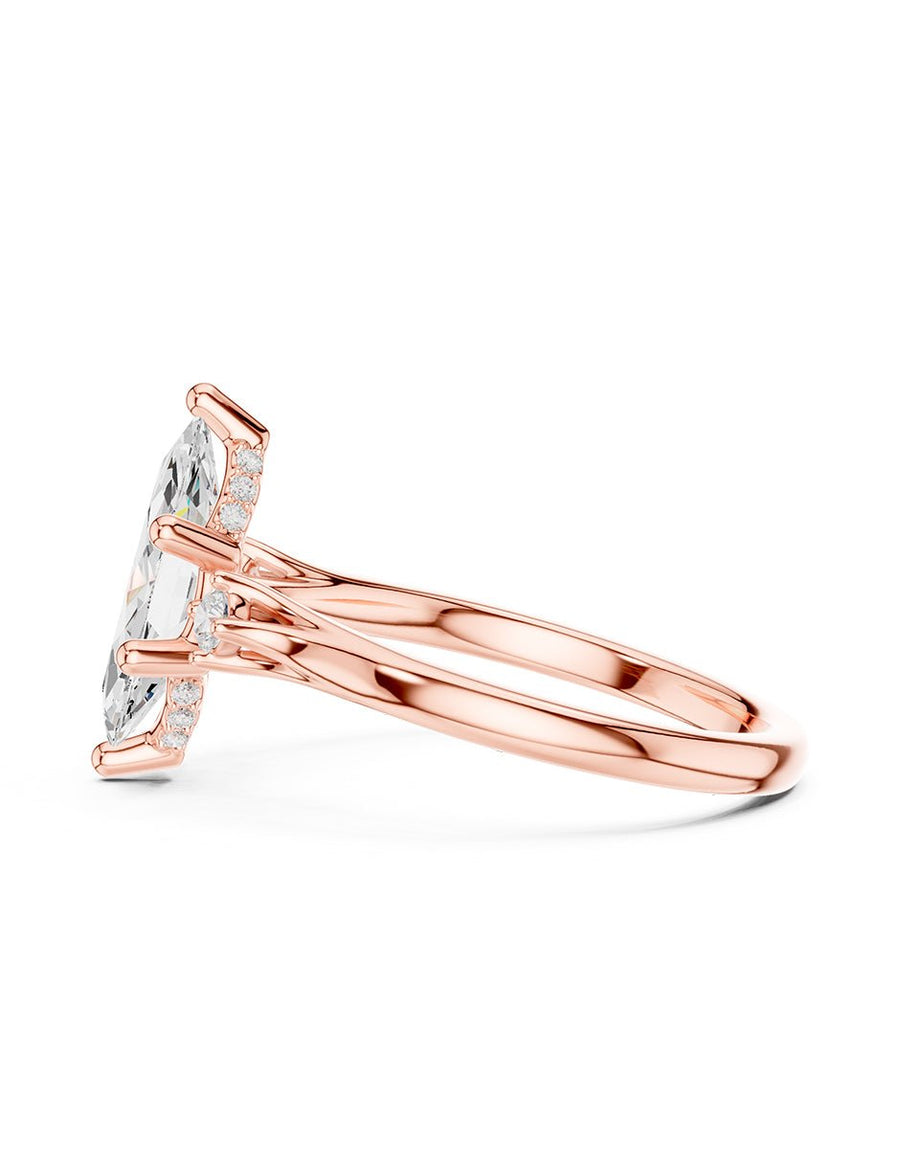 Anillo de compromiso - tres piedras - AMORE518-MQ-LG