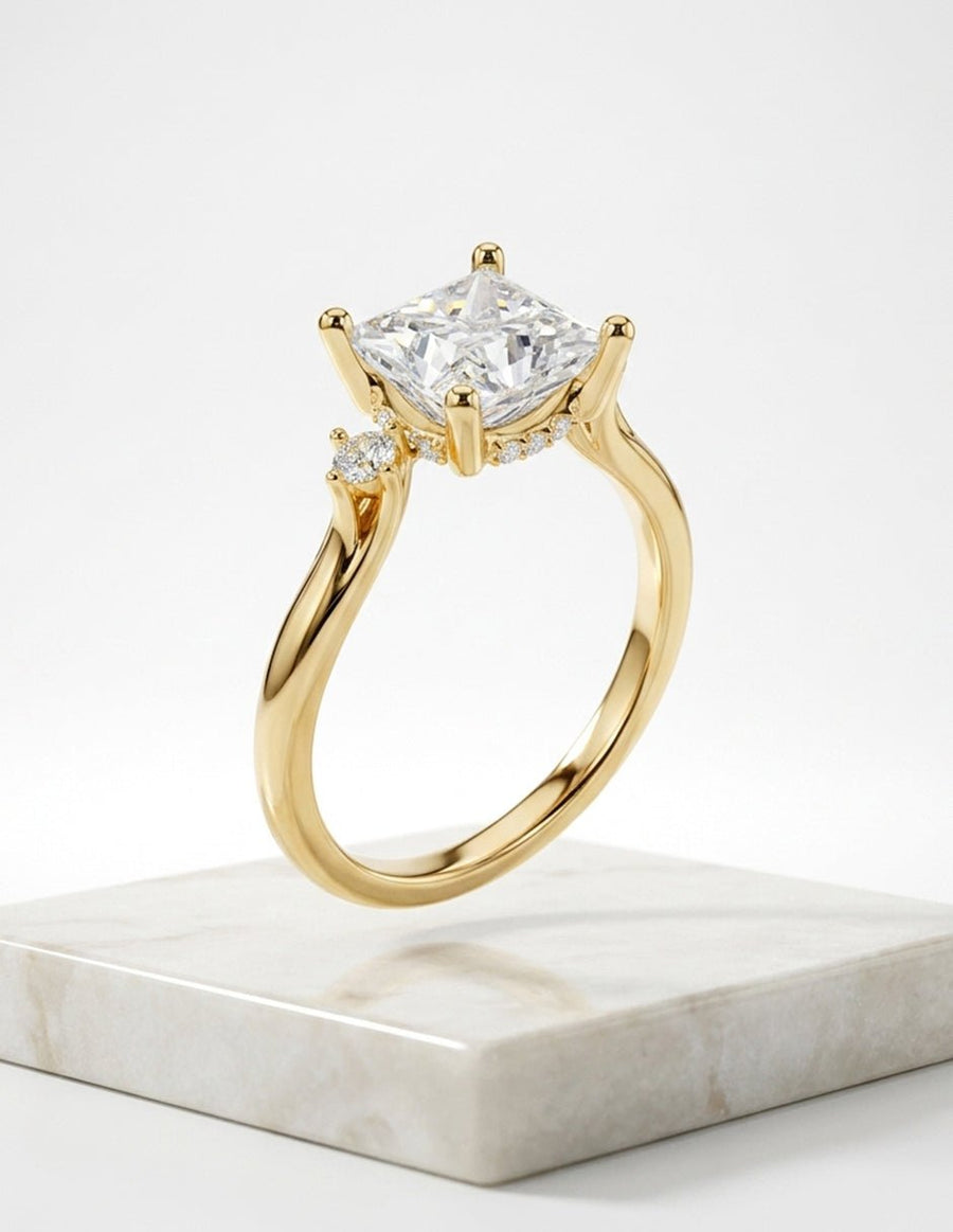Anillo de compromiso - tres piedras - AMORE518-PR-LG