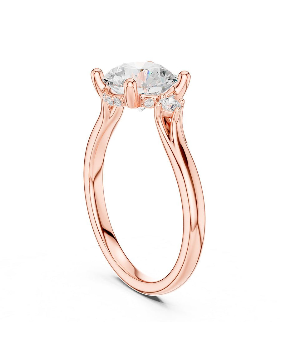 Anillo de compromiso - tres piedras - AMORE518-RD-LG