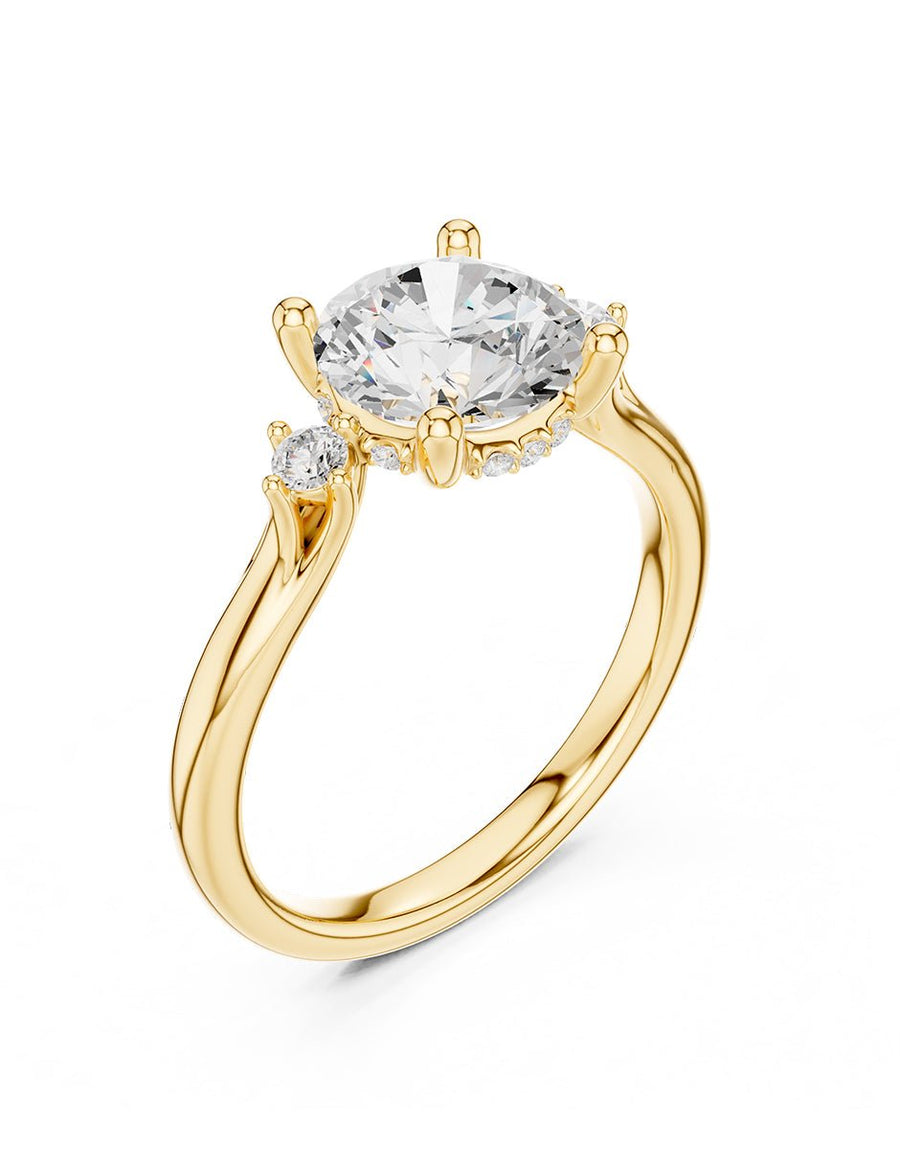 Anillo de compromiso - tres piedras - AMORE518-RD-LG
