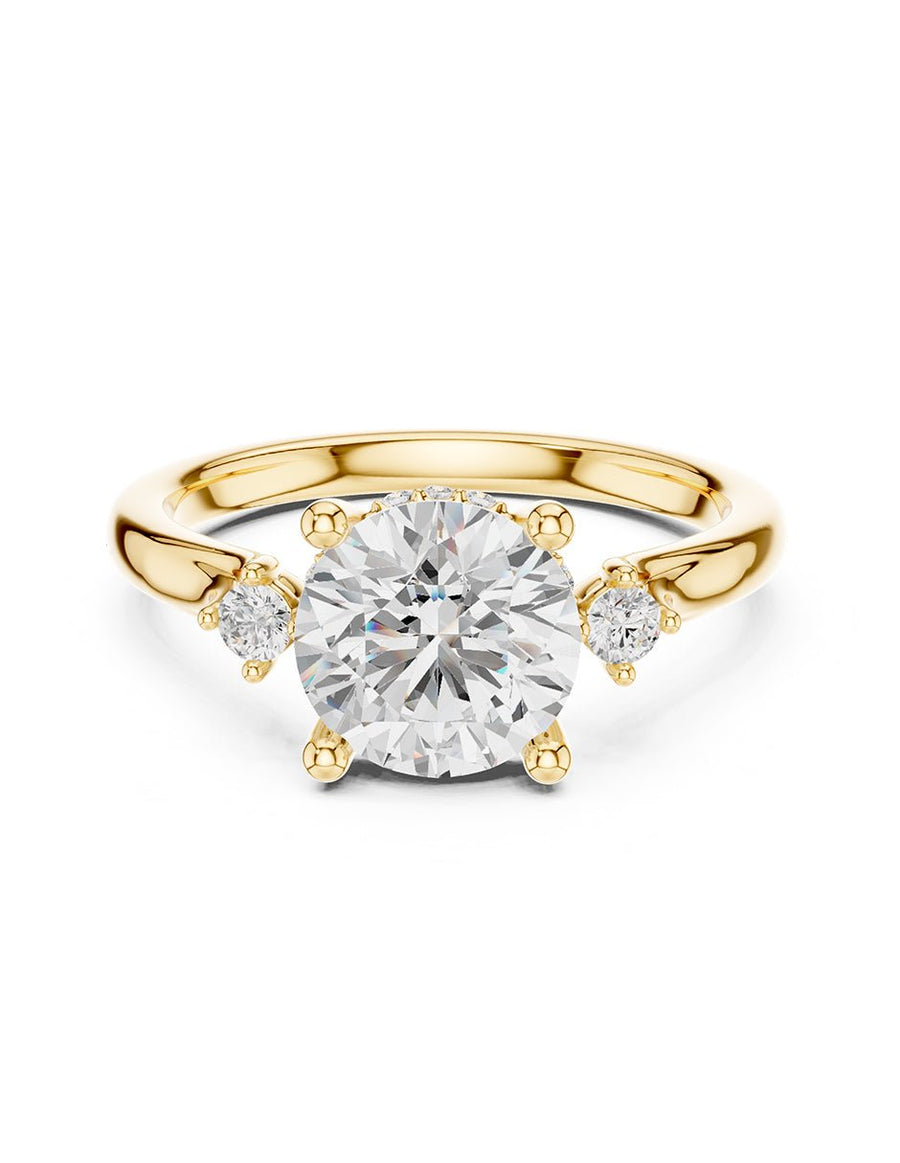 Anillo de compromiso - tres piedras - AMORE518-RD-LG