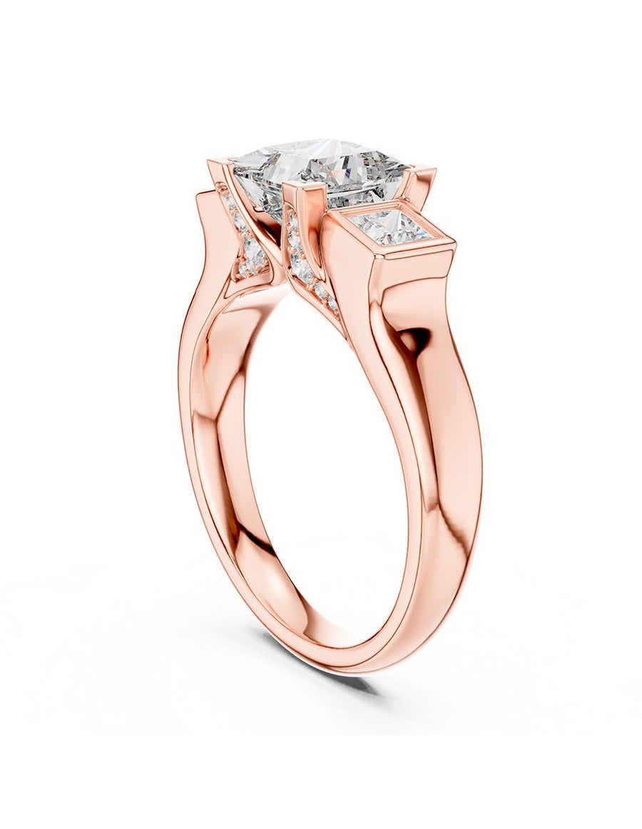 Anillo de compromiso - tres piedras - AMORE519-PR-LG