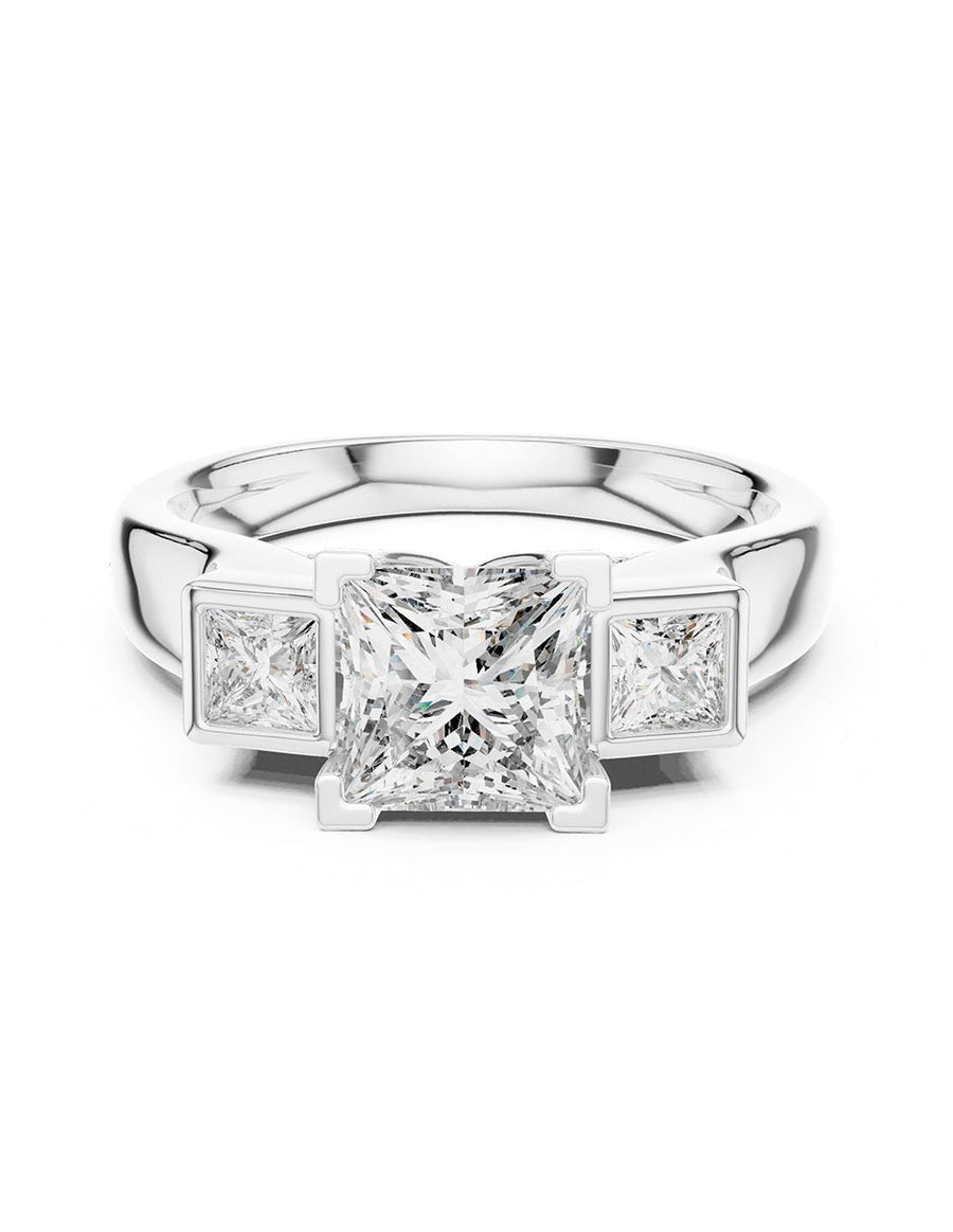 Anillo de compromiso - tres piedras - AMORE519-PR-LG