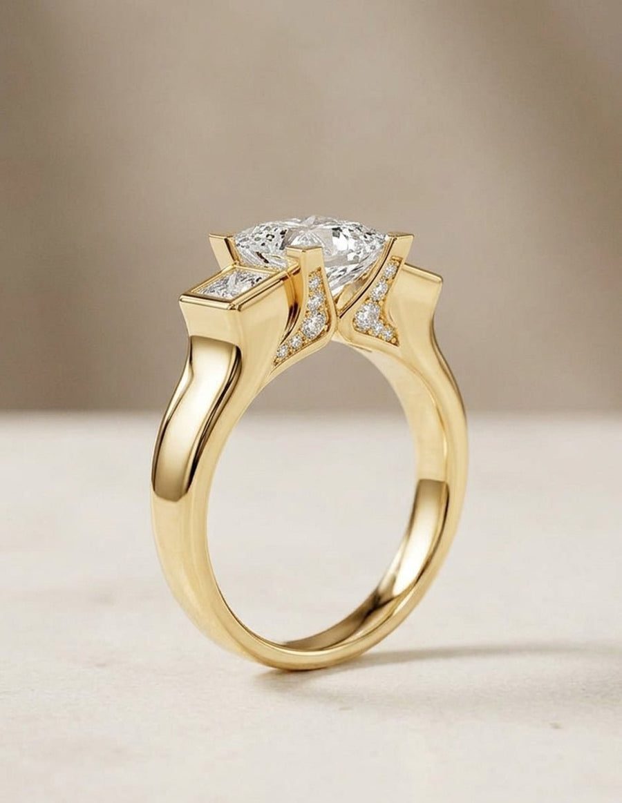 Anillo de compromiso - tres piedras - AMORE519-PR-LG
