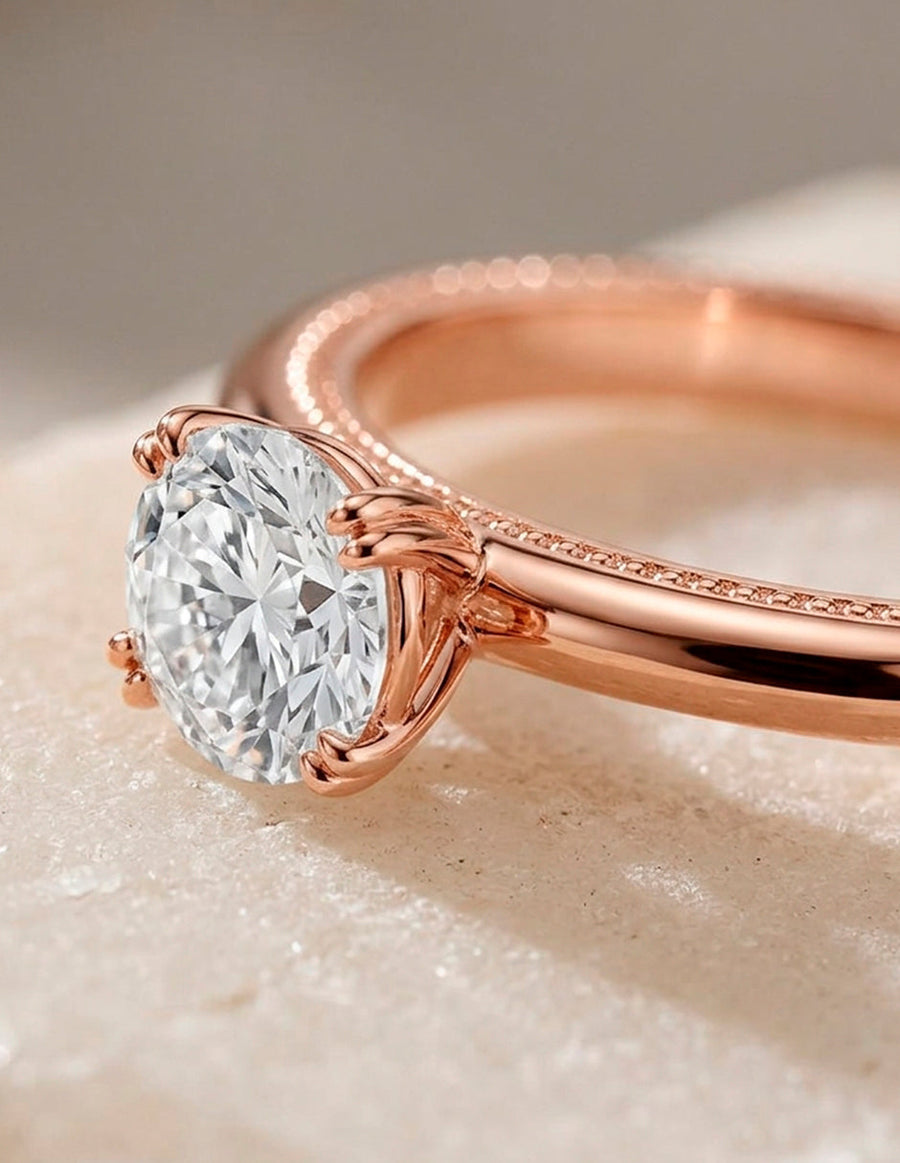Anillo de Compromiso - solitario - AMORE52-RD-CZ