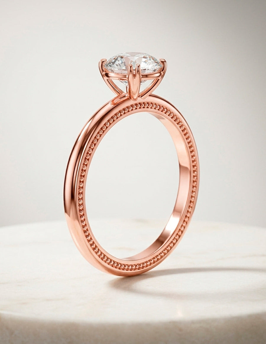 Anillo de Compromiso - solitario - AMORE52-RD-CZ