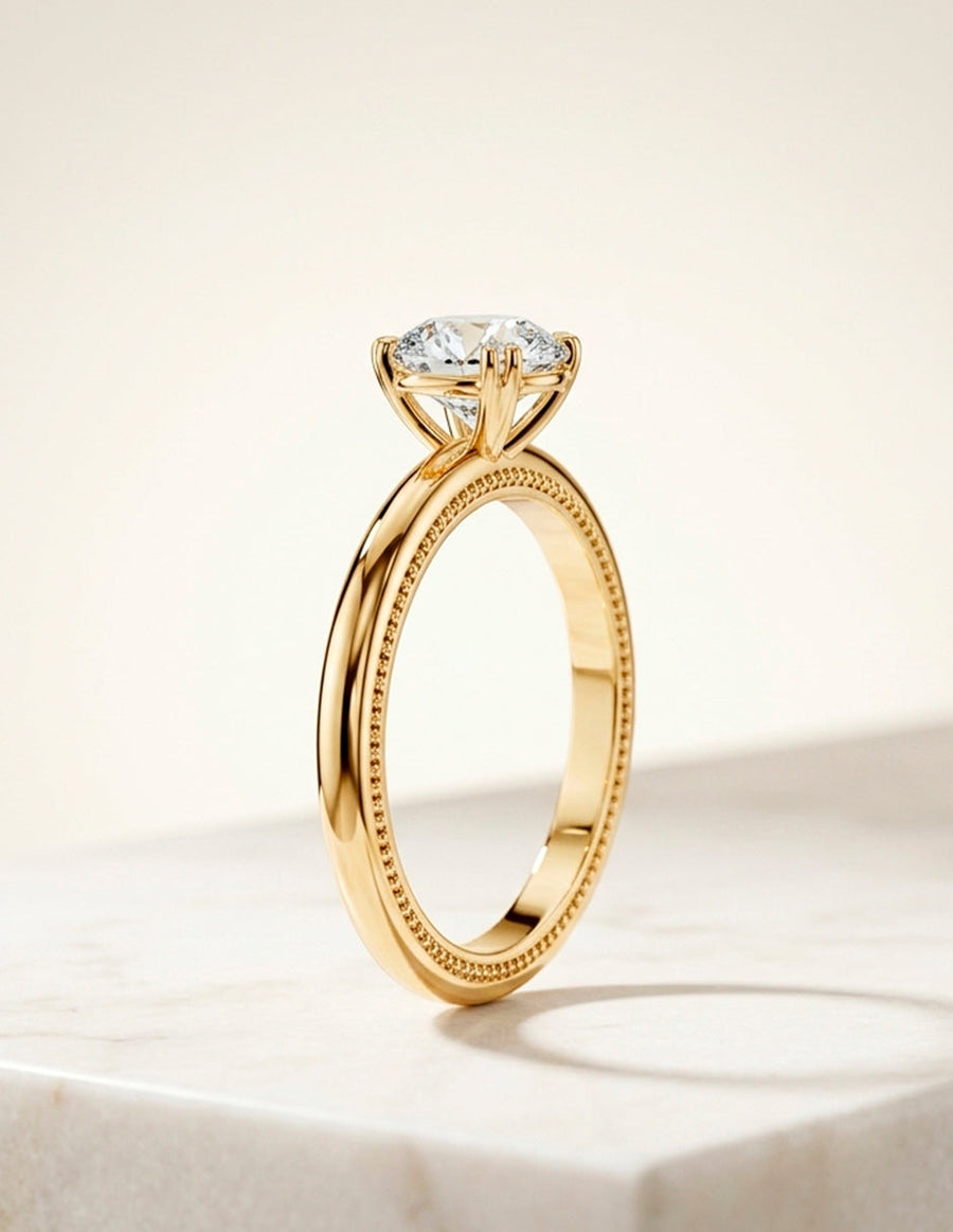 Anillo de Compromiso - solitario - AMORE52-RD-CZ