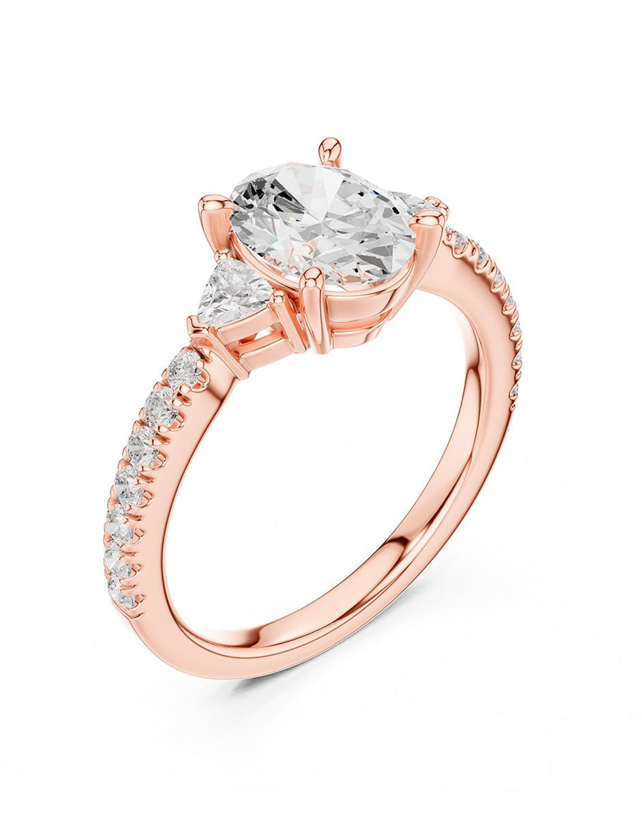Anillo de compromiso - tres piedras - AMORE520-OV-LG