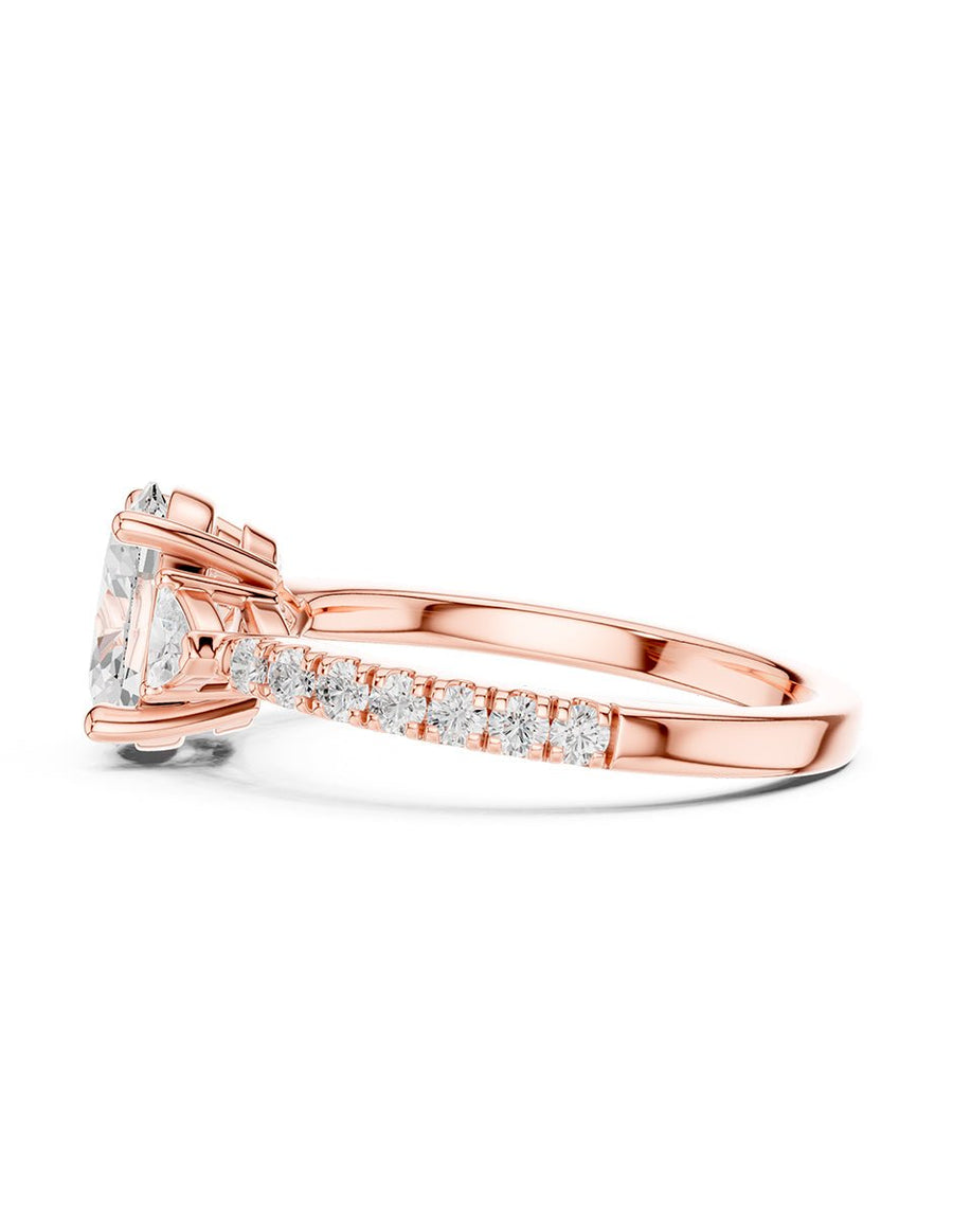 Anillo de compromiso - tres piedras - AMORE520-OV-LG