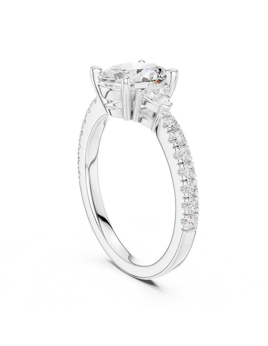 Anillo de compromiso - tres piedras - AMORE520-OV-LG