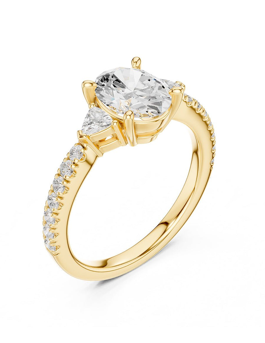 Anillo de compromiso - tres piedras - AMORE520-OV-LG