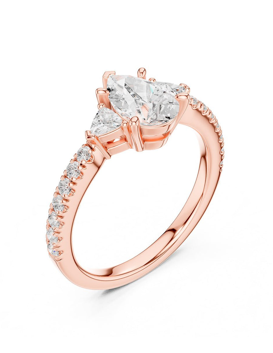 Anillo de compromiso - tres piedras - AMORE520-PE-LG