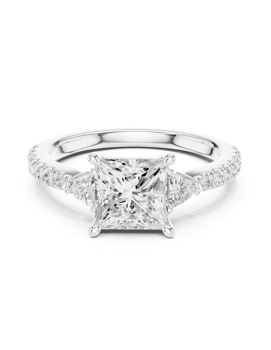Anillo de compromiso - tres piedras - AMORE520-PR-LG