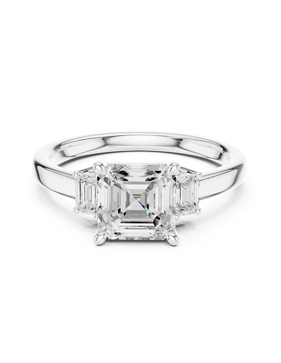 Anillo de compromiso - tres piedras - AMORE521-AS-LG