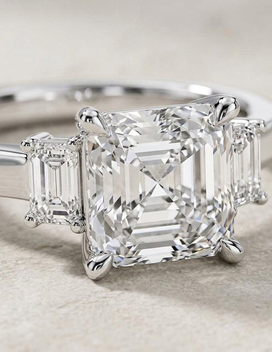 Anillo de compromiso - tres piedras - AMORE521-AS-LG