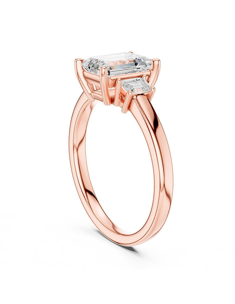 Anillo de compromiso - tres piedras - AMORE521-EM-LG