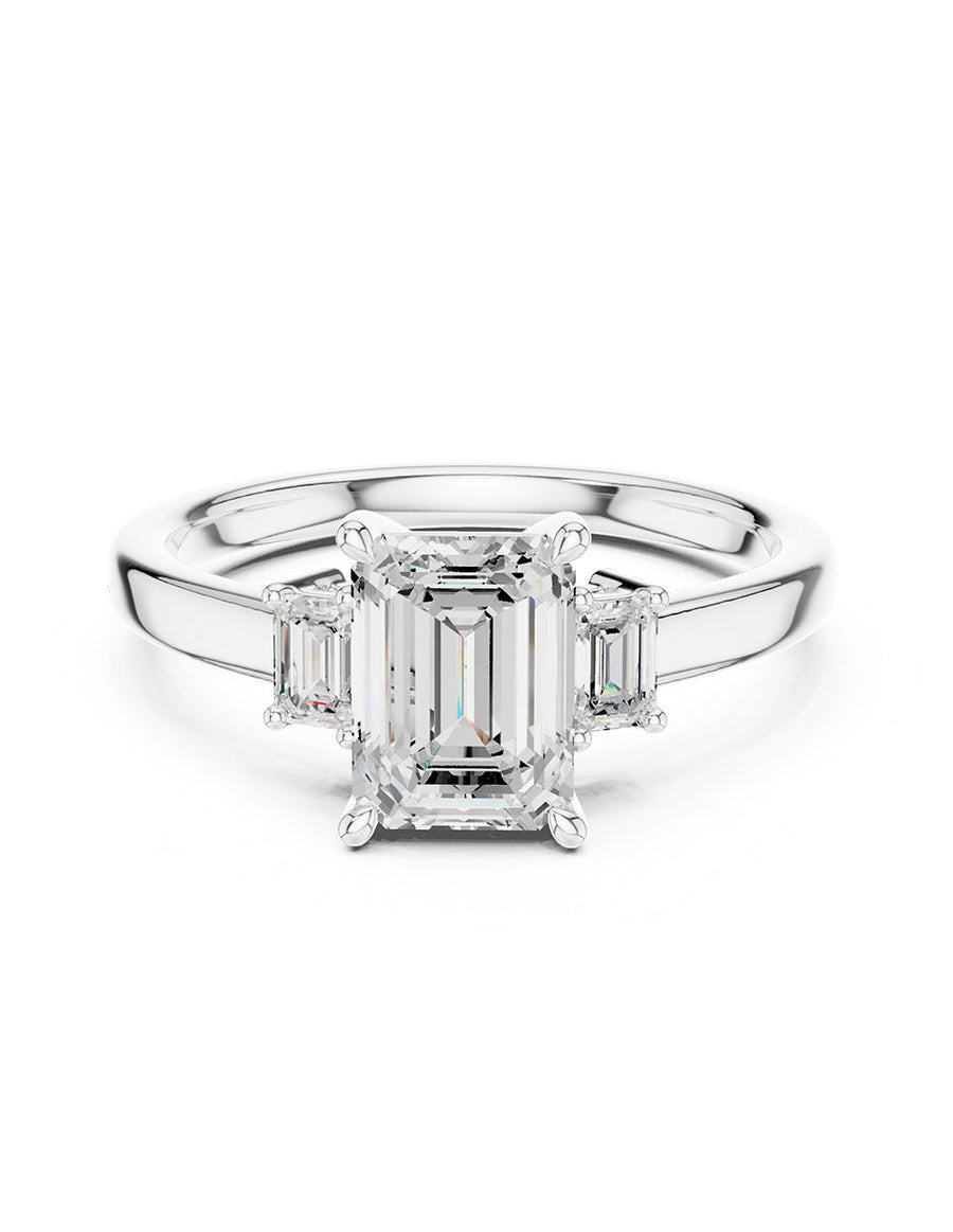 Anillo de compromiso - tres piedras - AMORE521-EM-LG