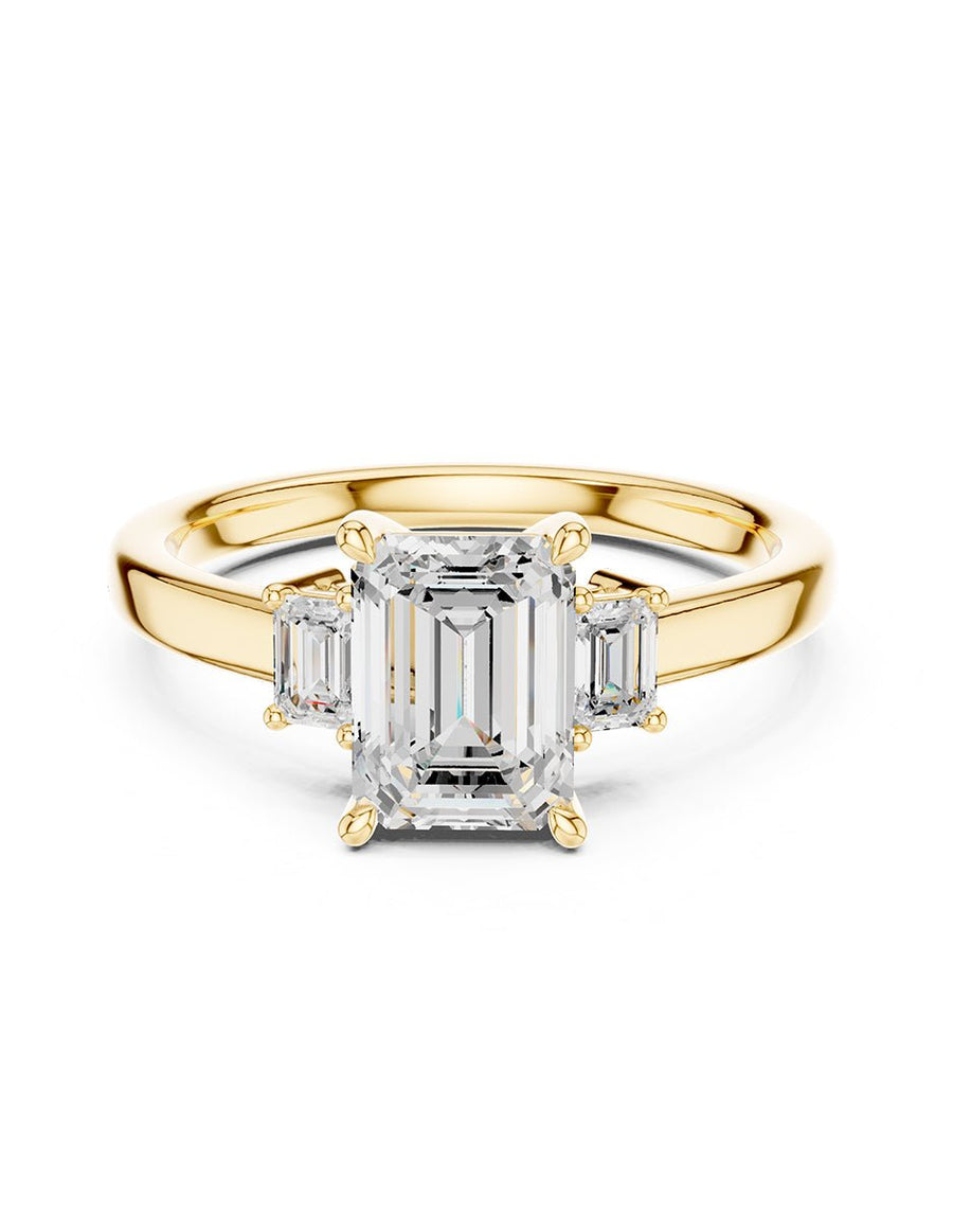 Anillo de compromiso - tres piedras - AMORE521-EM-LG