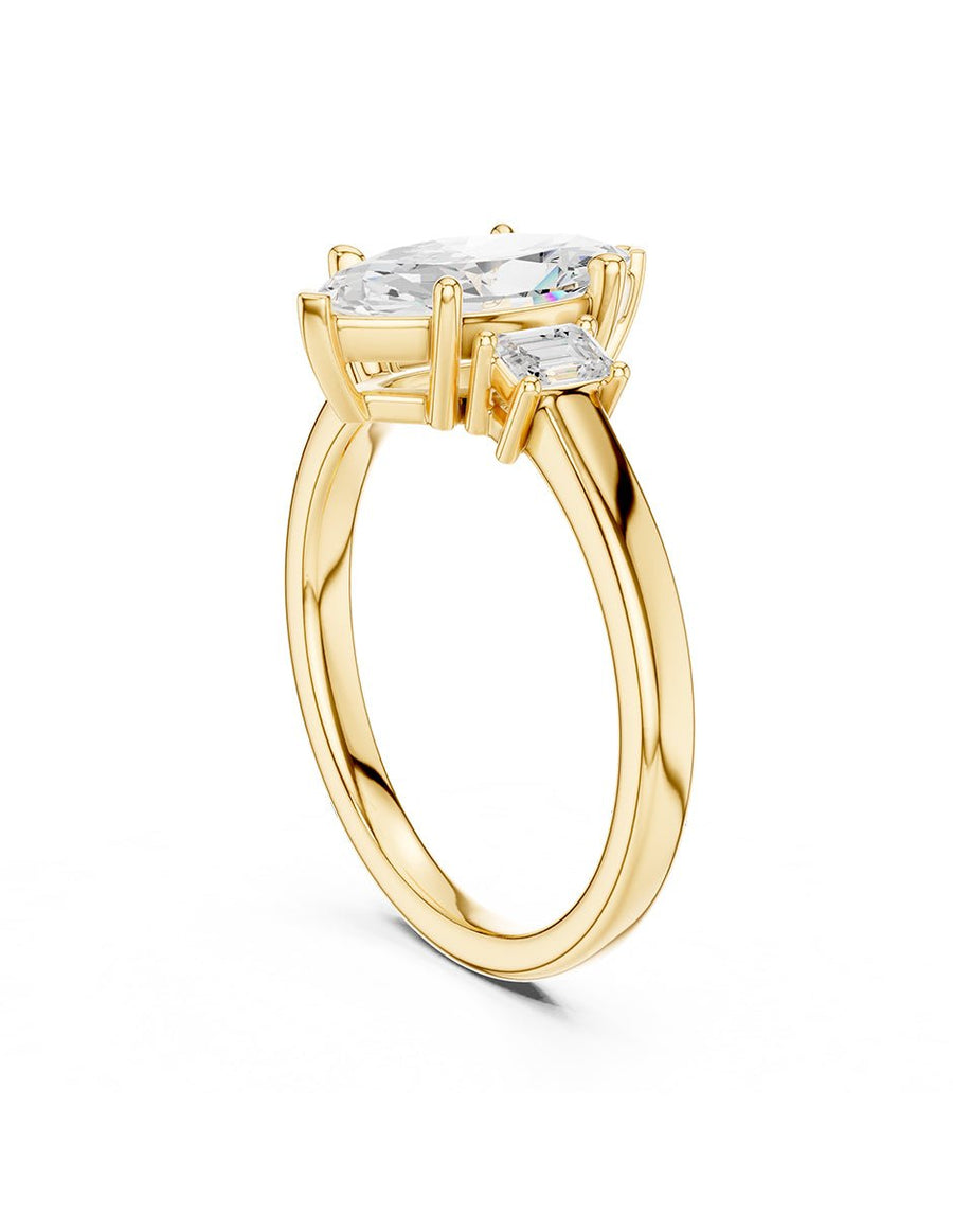 Anillo de compromiso - tres piedras - AMORE521-MQ-LG