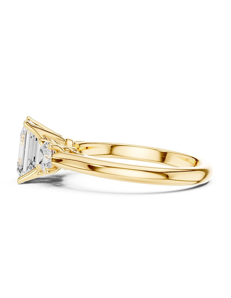 Anillo de compromiso - tres piedras - AMORE522-EM-LG