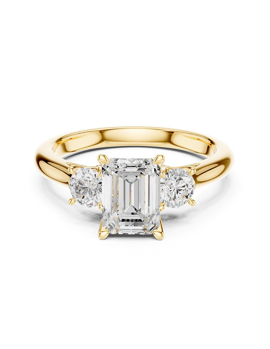 Anillo de compromiso - tres piedras - AMORE522-EM-LG