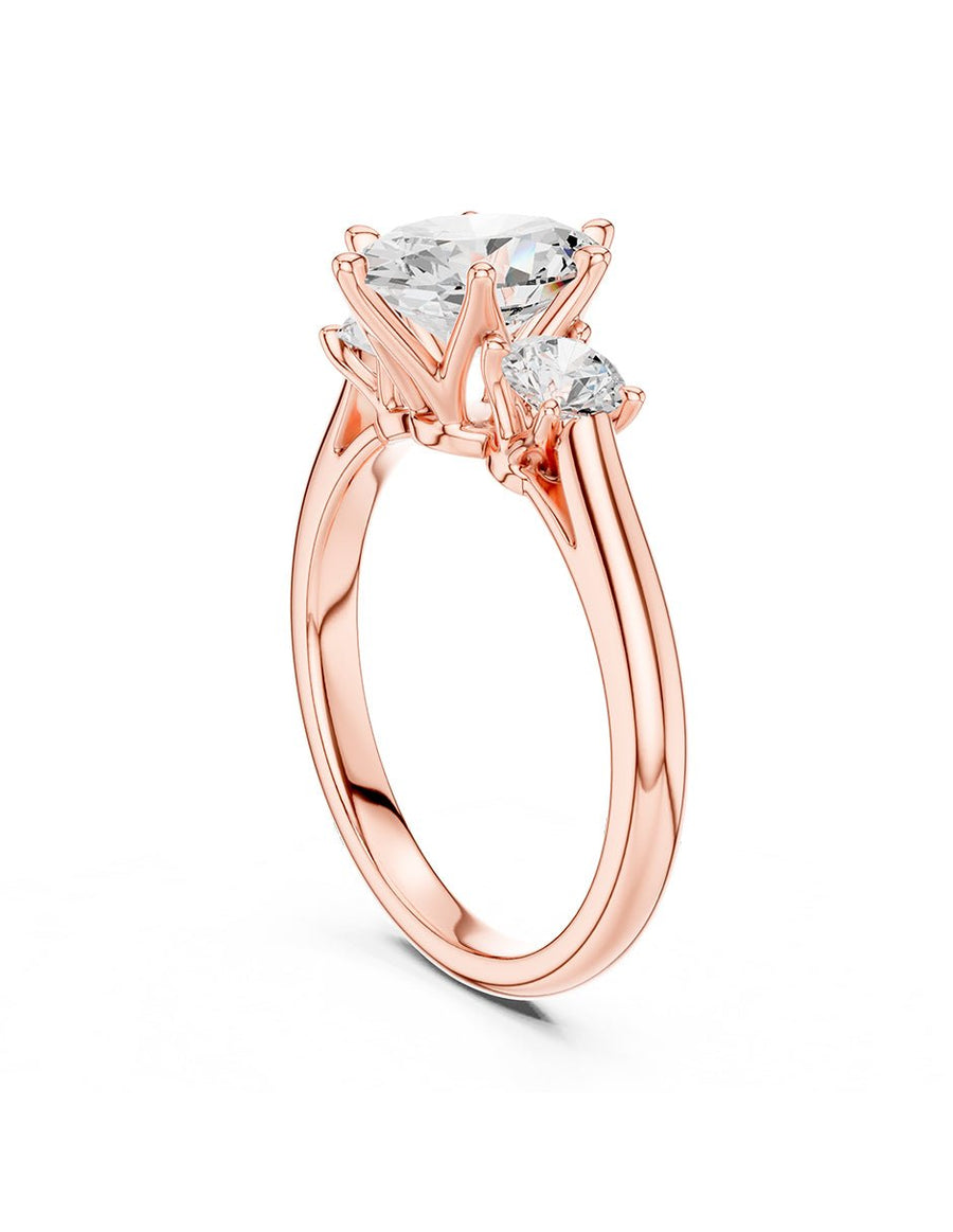 Anillo de Compromiso - tres piedras - AMORE522-OV-CZ