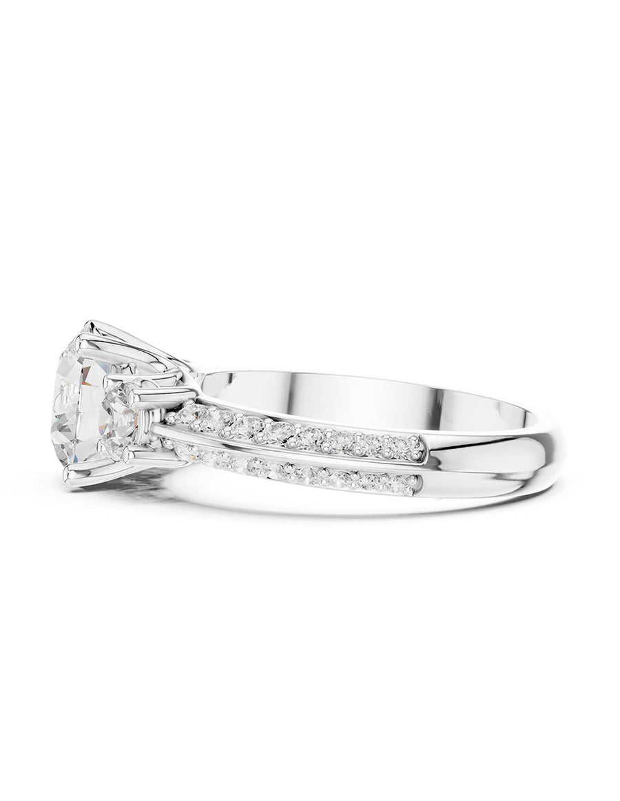 Anillo de compromiso - tres piedras - AMORE523-RD-LG