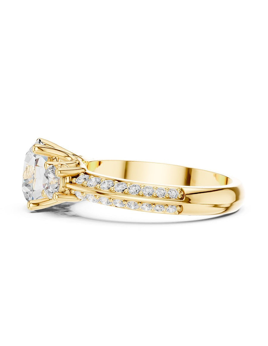 Anillo de compromiso - tres piedras - AMORE523-RD-LG