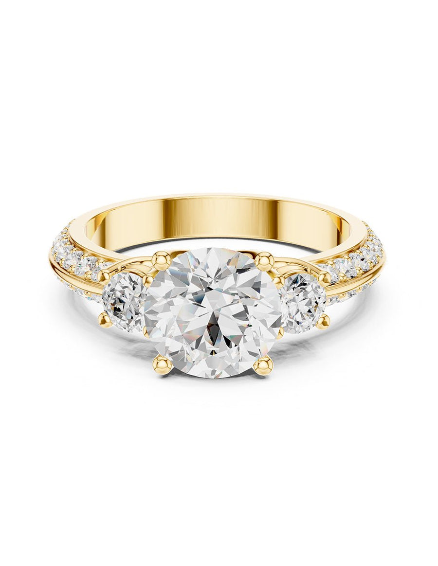 Anillo de compromiso - tres piedras - AMORE523-RD-LG